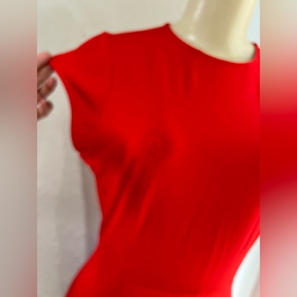 Banana Republic Red Soft Ponte Midi Dress with Slit right side leg split - Picture 15 of 15